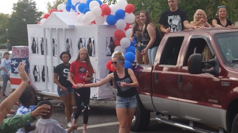 StuGo's Float was brilliantly decorated while members happily handed out candy to the kids.