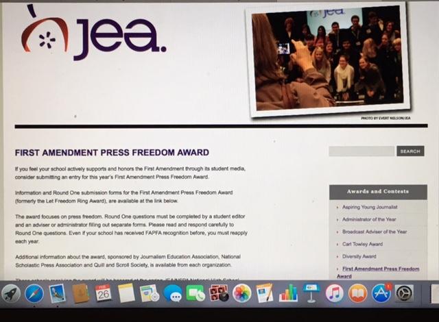 Smoky Hill Publication Wins the First Amendment Press Freedom Award