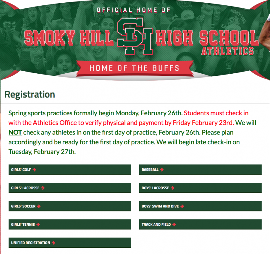 Spring Sports Registration Information