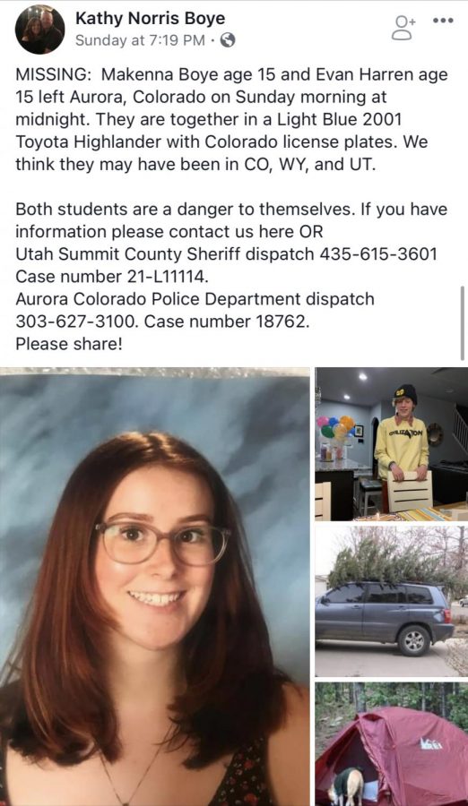 Smoky Sophomore Missing: Makenna Boye
