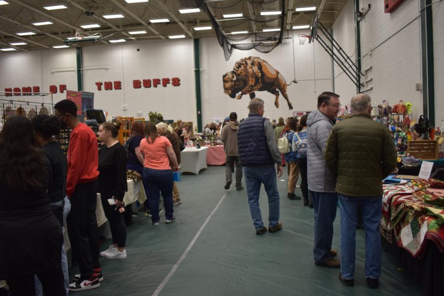 Big turnout for vendors at the Craft Fair as the hallways were filled with holiday buyers.